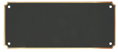 7" x 3" x .020 Laserable Black Brass Perpetual Plate with Gold Border
