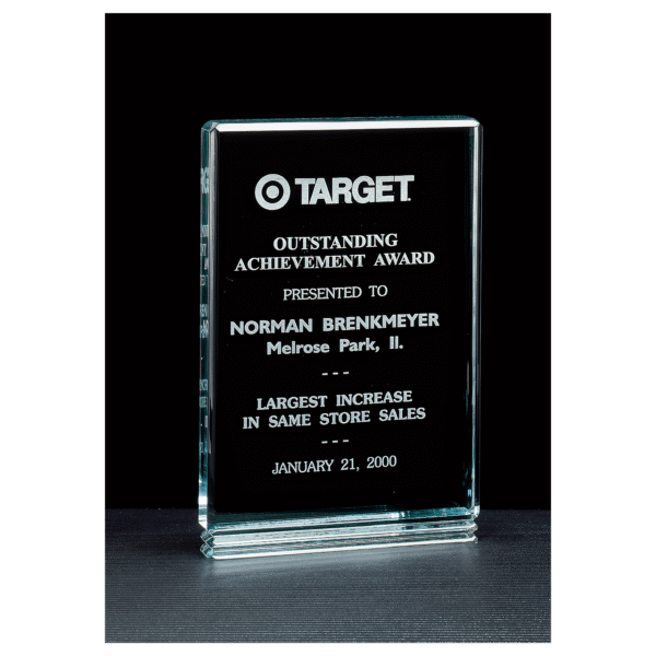 5" x 7 1/2" Classic Series Jade Acrylic Free Standing Award