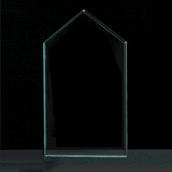 9 1/2" x 11 1/2" Peak Jade Acrylic Award-Upright Only