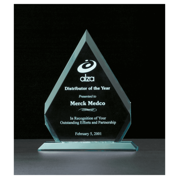 9 1/8" x 11 1/4" Diamond Series Jade Acrylic Award