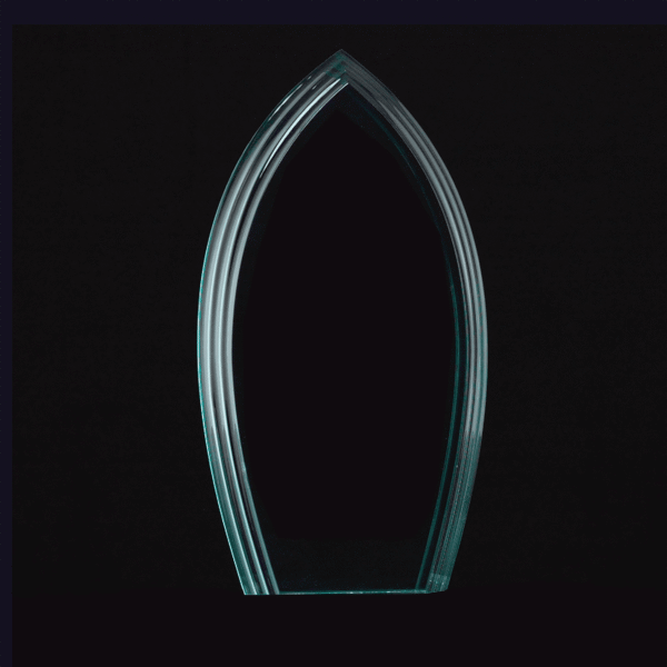 7 3/4" Flame Series Jade Acrylic Award-Upright Only