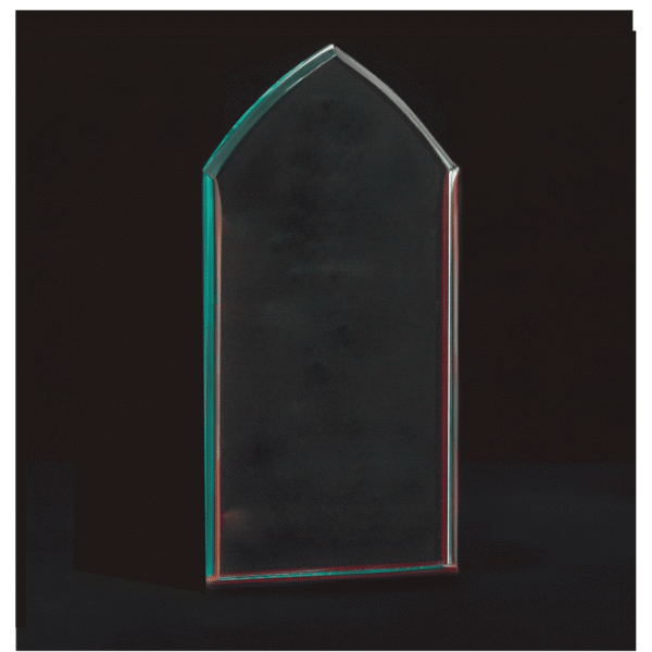 9 5/8" Flame Jade Acrylic with Rosewood Piano Finish Base-Upright Only