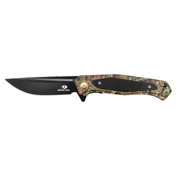 Bison River 4 1/2" Green Camo with Black Aluminum Everyday Carry Knife-Mossy Oak
