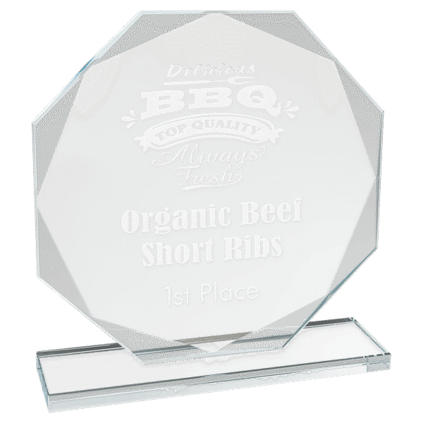 7 1/2" Octagon Clear Glass Award