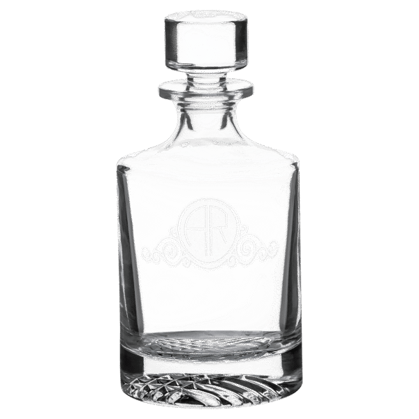 Polar Camel 850 mL Round Glass Decanter in Black Gift Box with Printed Paper Sleeve