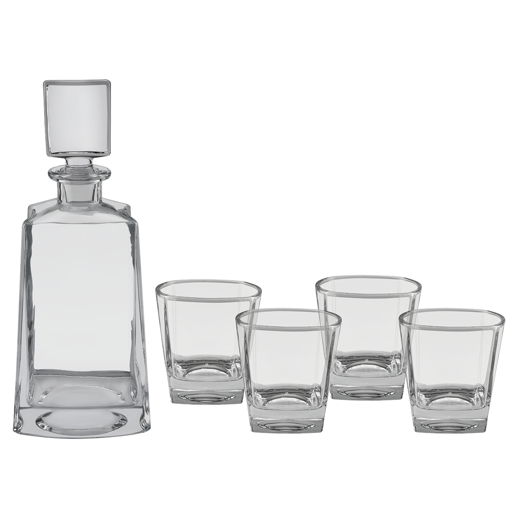 Polar Camel 750 mL 12" Tequila Decanter Set with Four 8 oz. Glasses in a Black Gift Box with Printed Paper Sleeve