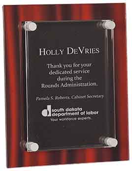 8" x 10" Red Velvet Stand-Off Acrylic Plaque