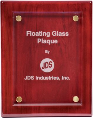 Custom Engraved 8" x 10" Rosewood Piano Floating Glass Plaque