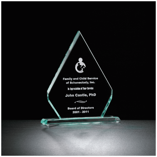 8" x 9 1/2" Diamond Series Glass Award