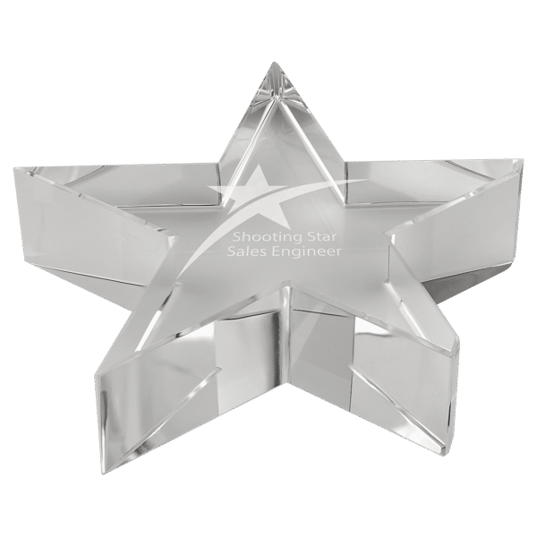 4 1/8" x 7/8" Thick Crystal Star Paperweight