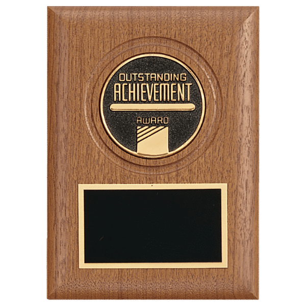 5" x 7" American Walnut CAM Plaque with Black Brass Plate (Medallion Sold Separately)