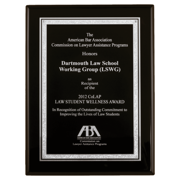 8" x 10" Airflyte Black Piano Finish Plaque with Black Laser Engravable Aluminum Florentine Silver Border Plate