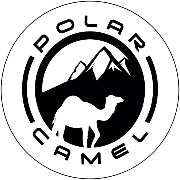 3 1/2" Round Polar Camel Color Sticker with White Text