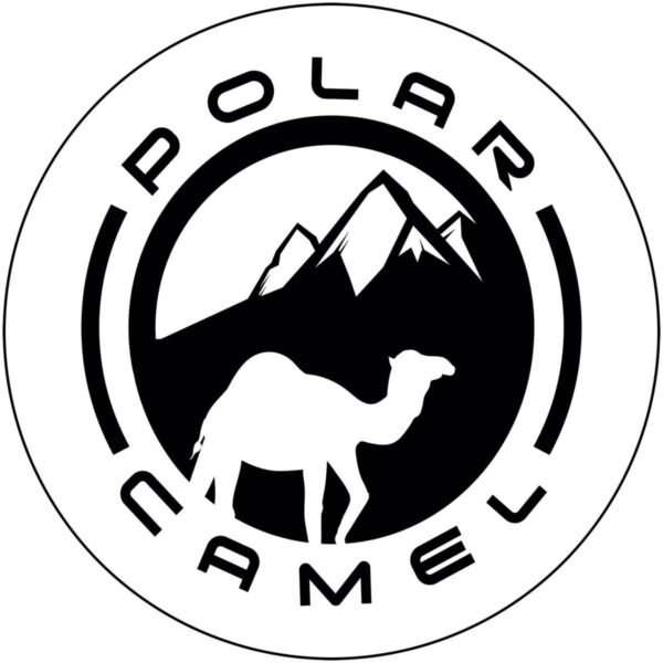 Personalized 3 1/2" Round Polar Camel Color Sticker with White Text