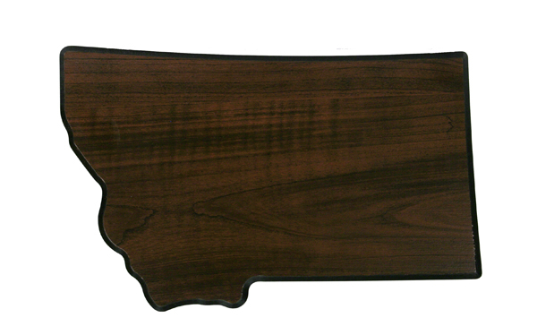 6 1/4" x 10" Walnut Finish Black Edge Montana State Plaque