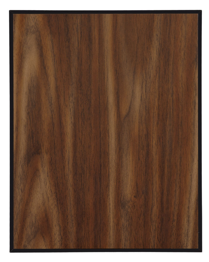 6" x 8" Value Walnut Finish Plaque with 45 Degree Bevel Black Edge