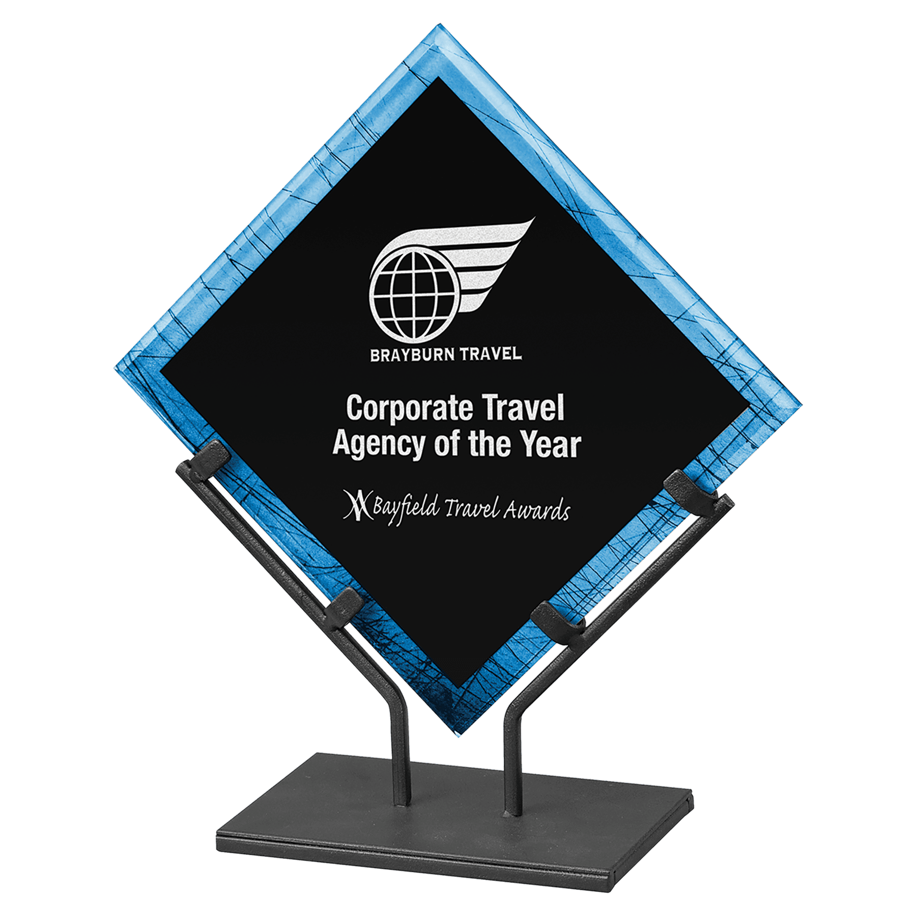 11 1/2" Blue Galaxy Acrylic Plaque with Iron Stand