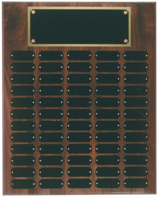 60 Plate Genuine Walnut Completed Perpetual Plaque
