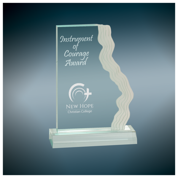 5" x 7" Jade Frosted Waterfall Edge Acrylic with 5 1/2" Base