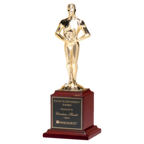 Custom Engraved 9" Classic Achiever Figure on a Rosewood Piano Base