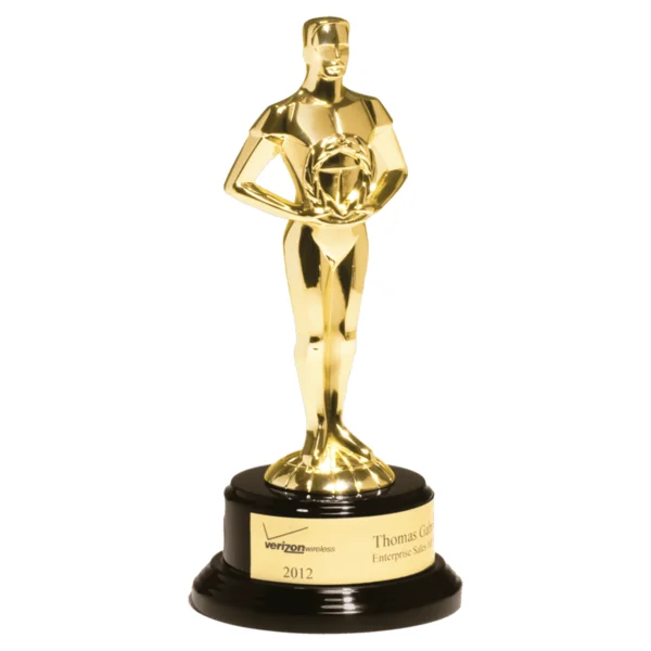 Custom Engraved 11" Classic Achiever Figure on a Black Piano Base with a