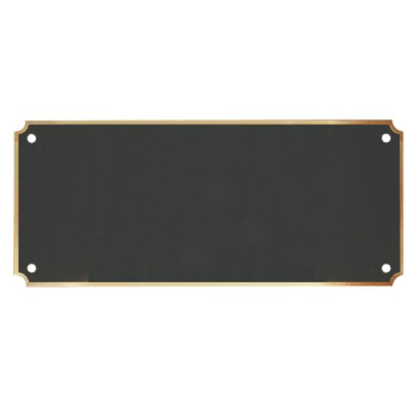 Custom Engraved 7" x 3" x .020 Black Brass Perpetual Plate with Gold Border