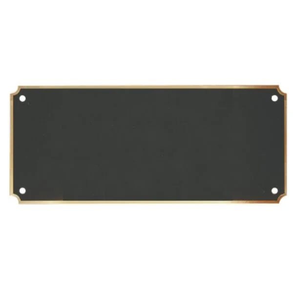 Custom Engraved 7" x 3" x .020 Black Brass Perpetual Plate with Gold Border