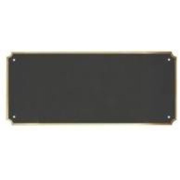 Custom Engraved 8 1/2" x 3 1/2" x .016 Black Brass Perpetual Plate with Gold Border