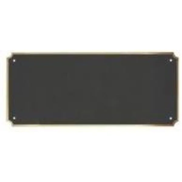 Custom Engraved 8 1/2" x 3 1/2" x .016 Black Brass Perpetual Plate with Gold Border