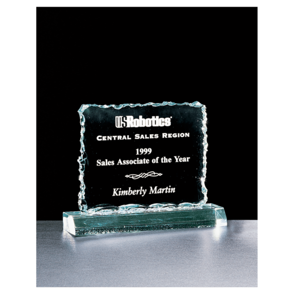 Custom Engraved 5 1/2" x 5 1/4" Crushed Ice Jade Acrylic