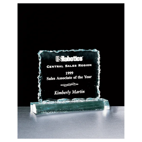 Custom Engraved 5 1/2" x 5 1/4" Crushed Ice Jade Acrylic