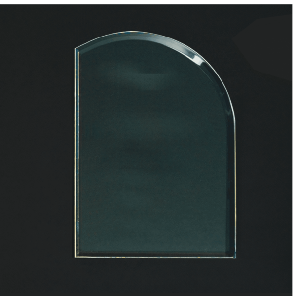 Custom Engraved 7 7/8" Arch Jade Acrylic with Rosewood Piano Base