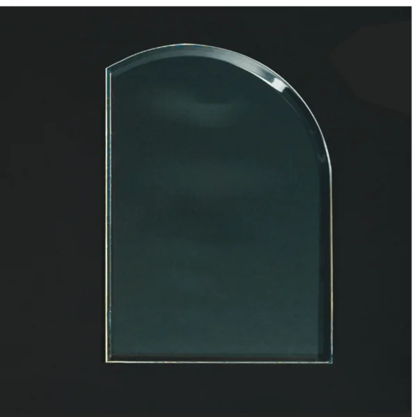 Custom Engraved 7 7/8" Arch Jade Acrylic with Rosewood Piano Base