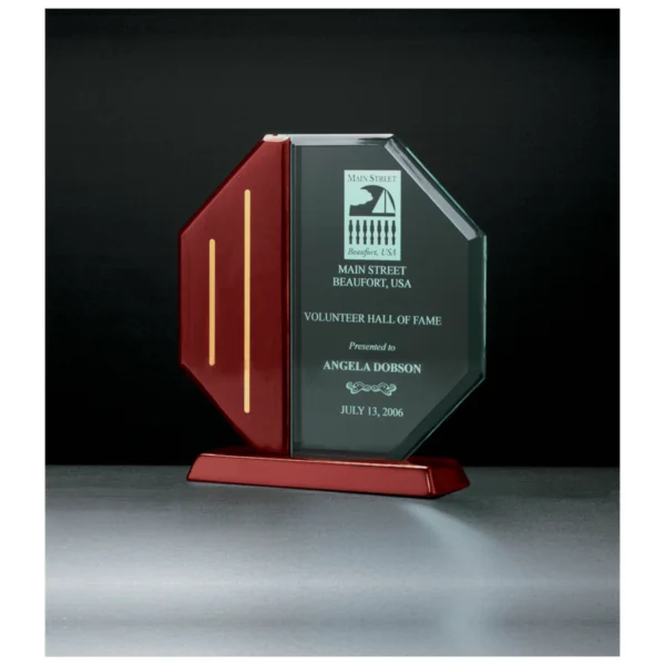 Custom Engraved 9 1/4" x 9 5/8" Octagon Acrylic and Post with