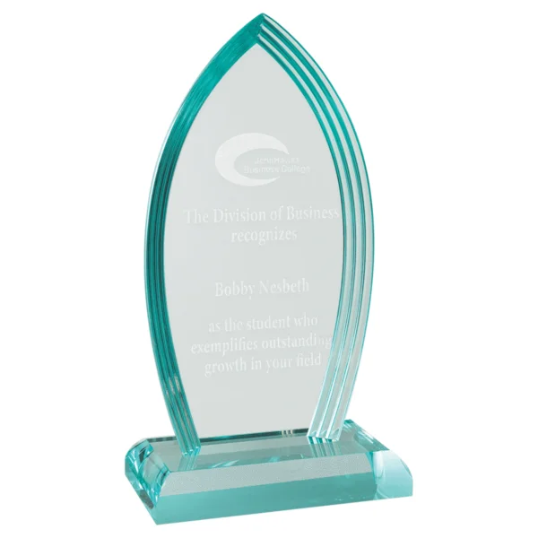 Custom Engraved 5" x 8 3/4" Flame Jade Acrylic Award
