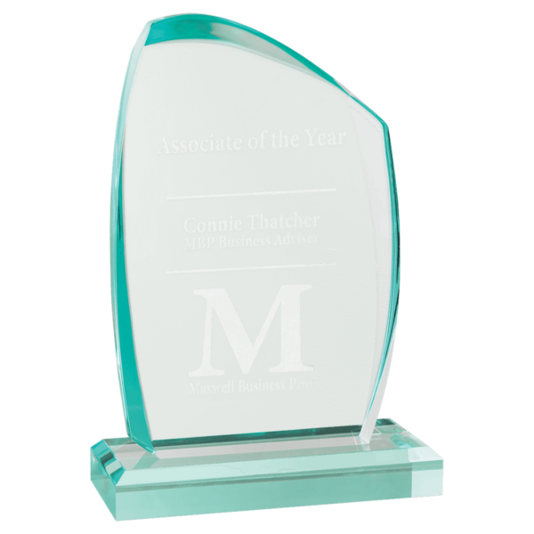 Custom Engraved 4 1/4" x 7 1/4" Tidal Jade Acrylic Award