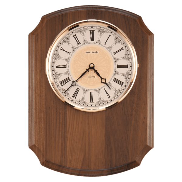 Custom Engraved 10 1/2" x 13" Walnut Plaque with Cut-Out for Clock-No Clock, No Plate