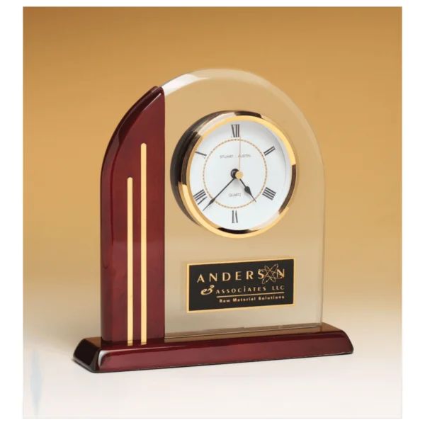Custom Engraved 7 1/2" x 7 7/8" Arch Clock with Plate