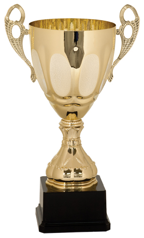 Custom 14" Gold Completed Metal Cup Trophy on Plastic Base