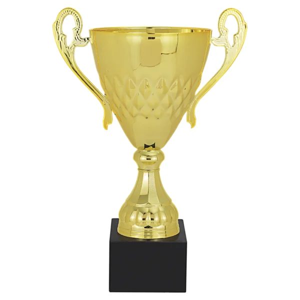 Custom 13 3/4" Gold Completed Metal Cup with Black Marble Base