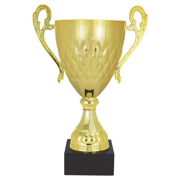Custom 19 3/4" Gold Completed Metal Cup with Black Marble Base