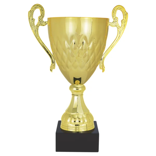 Custom 19 3/4" Gold Completed Metal Cup with Black Marble Base