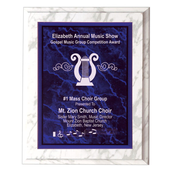 Custom Engraved 7" x 10" Purple Marble Acrylic Plaque Plate