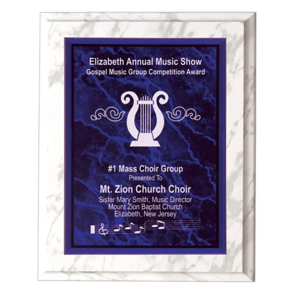 Custom Engraved 7" x 10" Purple Marble Acrylic Plaque Plate