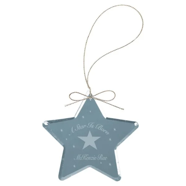 Custom Engraved 3" Crystal Star Ornament