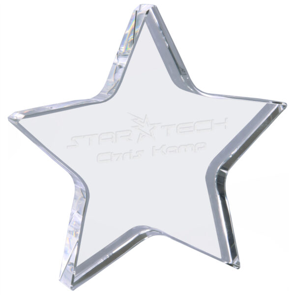 Custom Engraved 5" x 5" Crystal Star