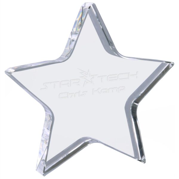 Custom Engraved 5" x 5" Crystal Star