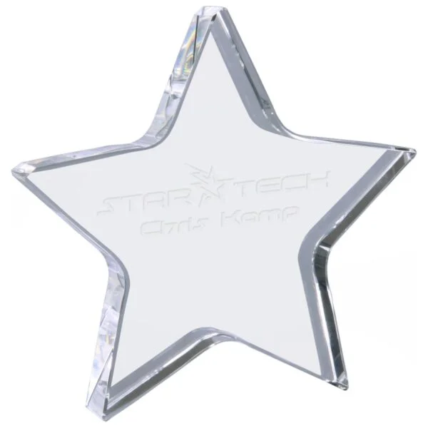 Custom Engraved 5" x 5" Crystal Star