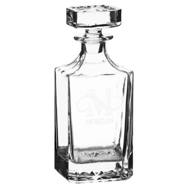 Personalized 750 mL Square Glass Decanter