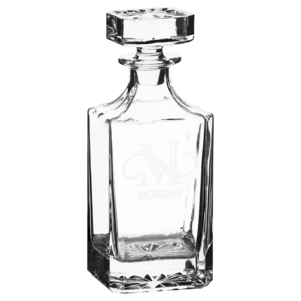 Personalized 750 mL Square Glass Decanter